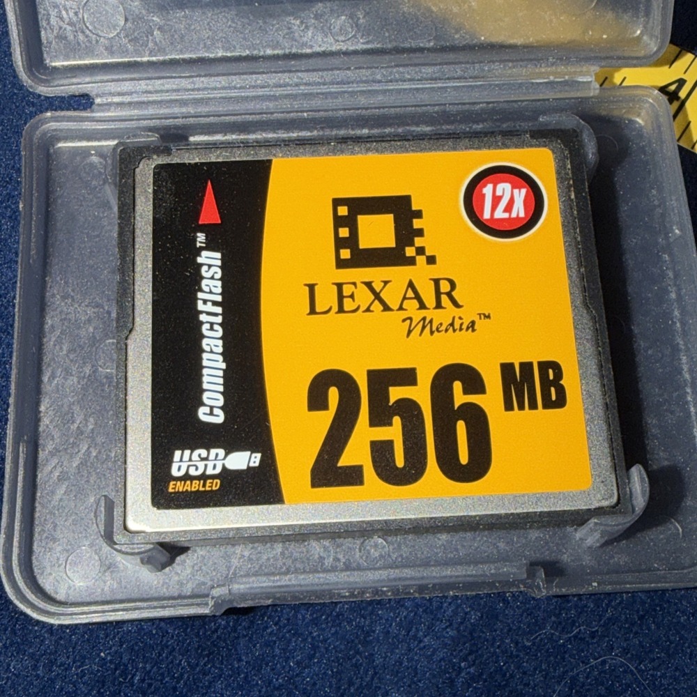 LEXAR 256MB CompactFlash CARD with Case - MADE IN USA - P/N 2250, Rev. A
